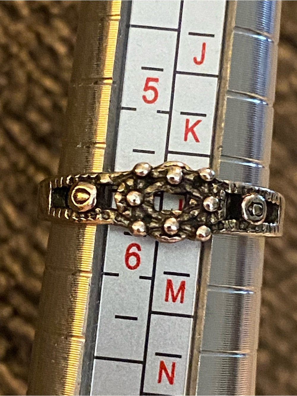 Vintage Art Deco marcasite style ring gothic boho silver stackable band - Picture 6 of 9
